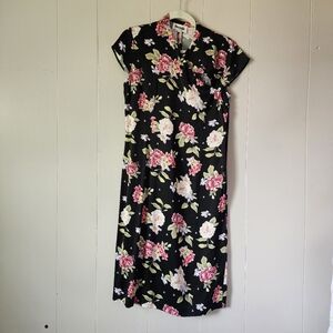 Rouje Paris Thais Dress Dark Romantic Floral Midi Boho Hippie Peasant 40